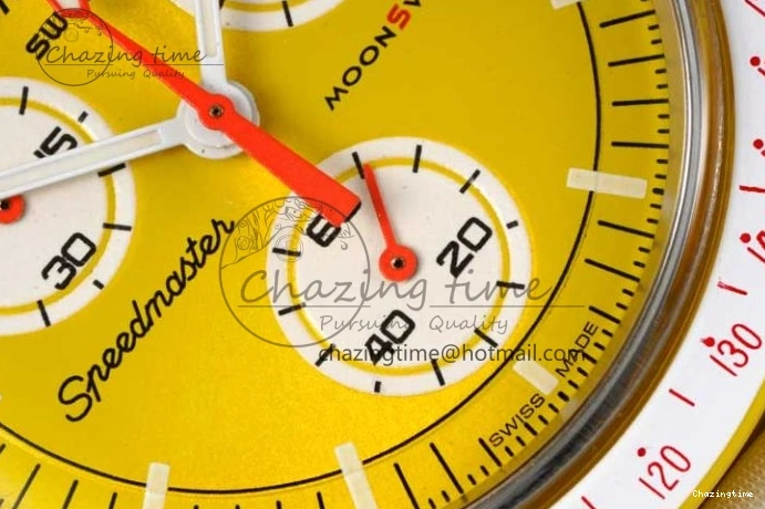 1223 Speedmaster Misson To The Sun 1:1 Best Edition Yellow Dial On Nylon Strap Quartz FlexibleFit 7855